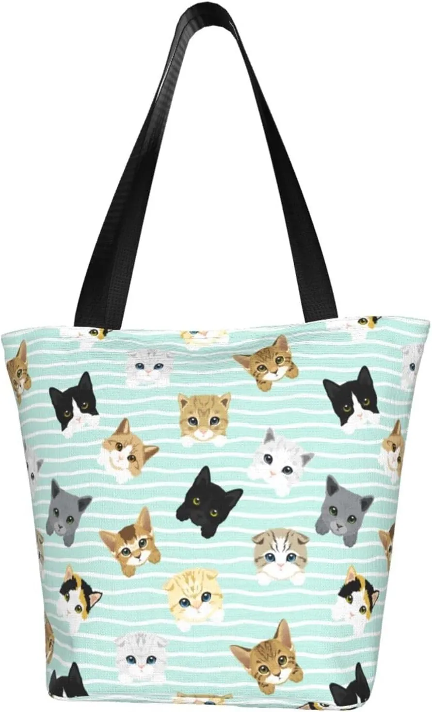 Tote Bag With Zipper Large Women Casual Shoulder Bag Handbag, Reusable Multipurpose Shopping Bag For Women Girls