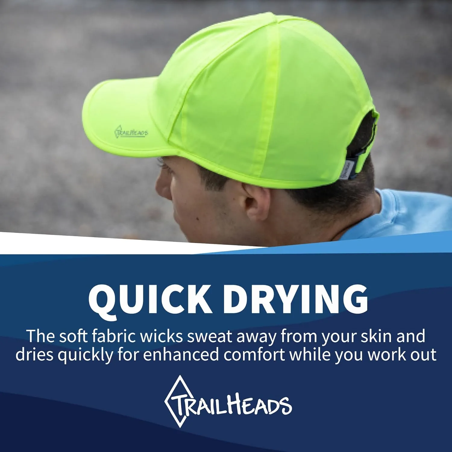 TrailHeads Mens Running Hat with UV Protection | Quick Dry Sports Hats for Men | UPF 50 Hats | Summer Hats for Men