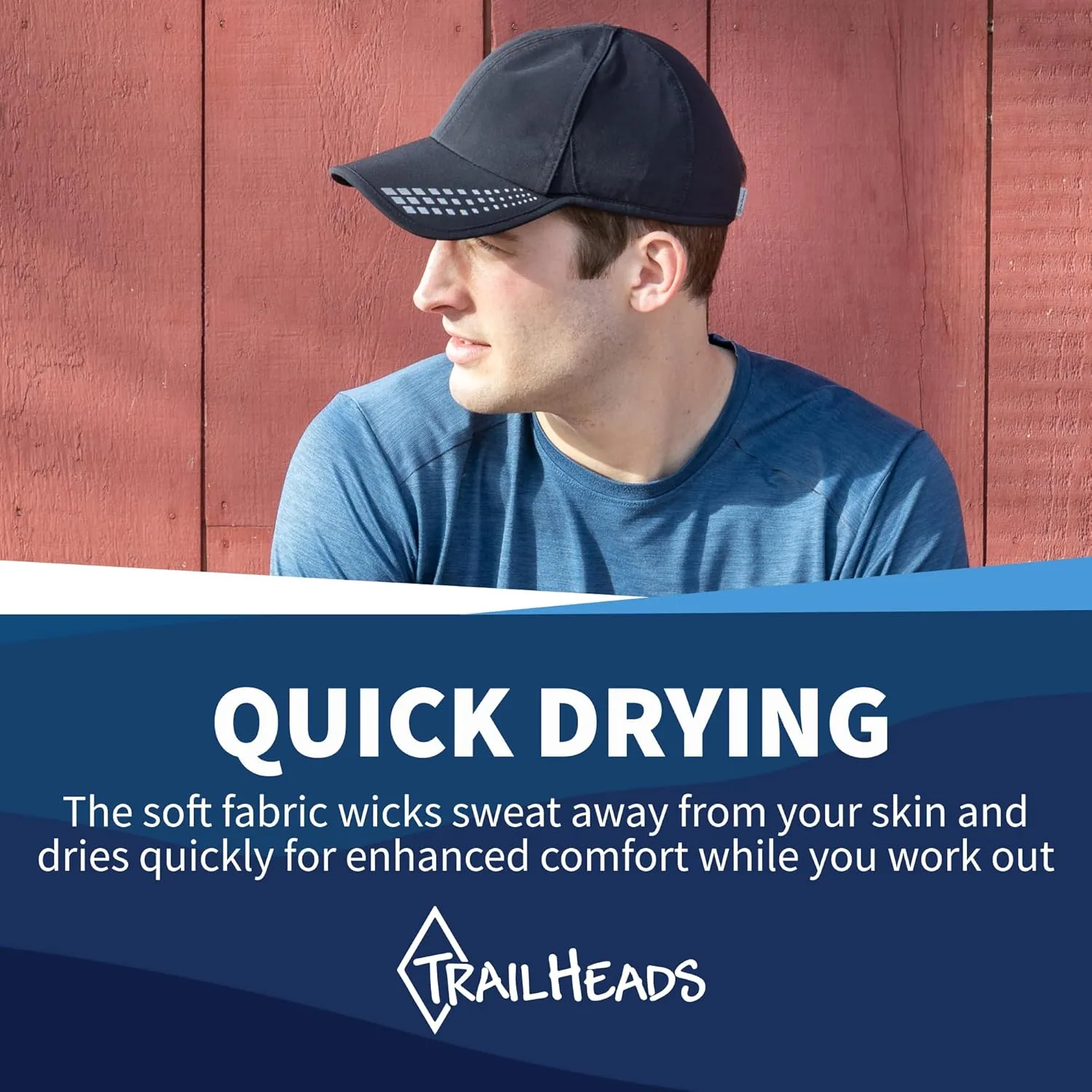 TrailHeads Mens Running Hat with UV Protection | Quick Dry Sports Hats for Men | UPF 50 Hats | Summer Hats for Men