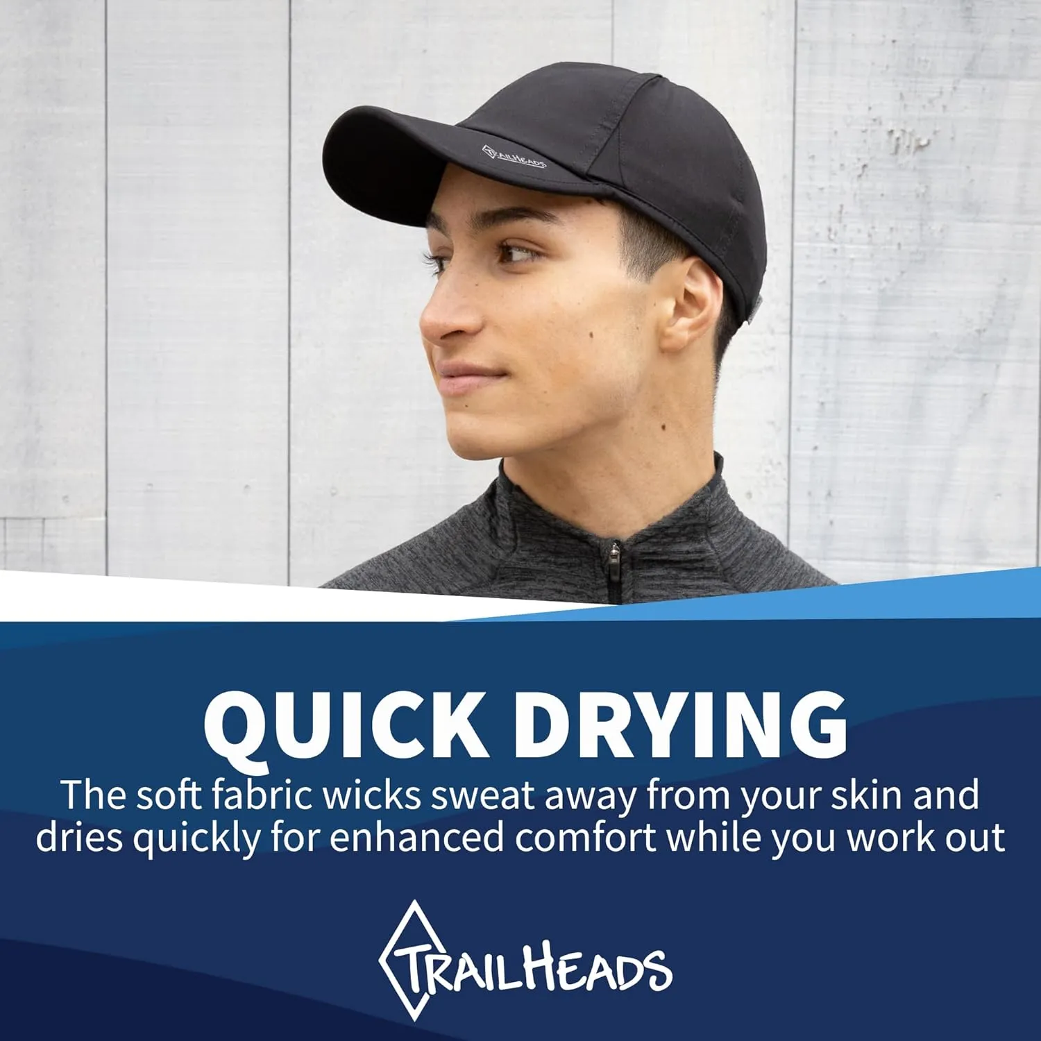 TrailHeads Mens Running Hat with UV Protection | Quick Dry Sports Hats for Men | UPF 50 Hats | Summer Hats for Men