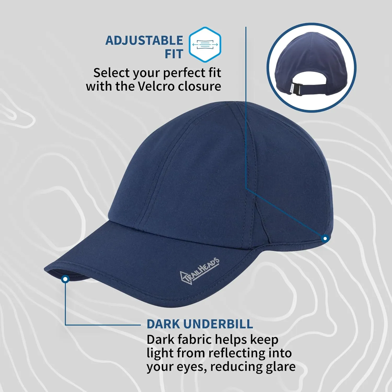 TrailHeads Mens Running Hat with UV Protection | Quick Dry Sports Hats for Men | UPF 50 Hats | Summer Hats for Men