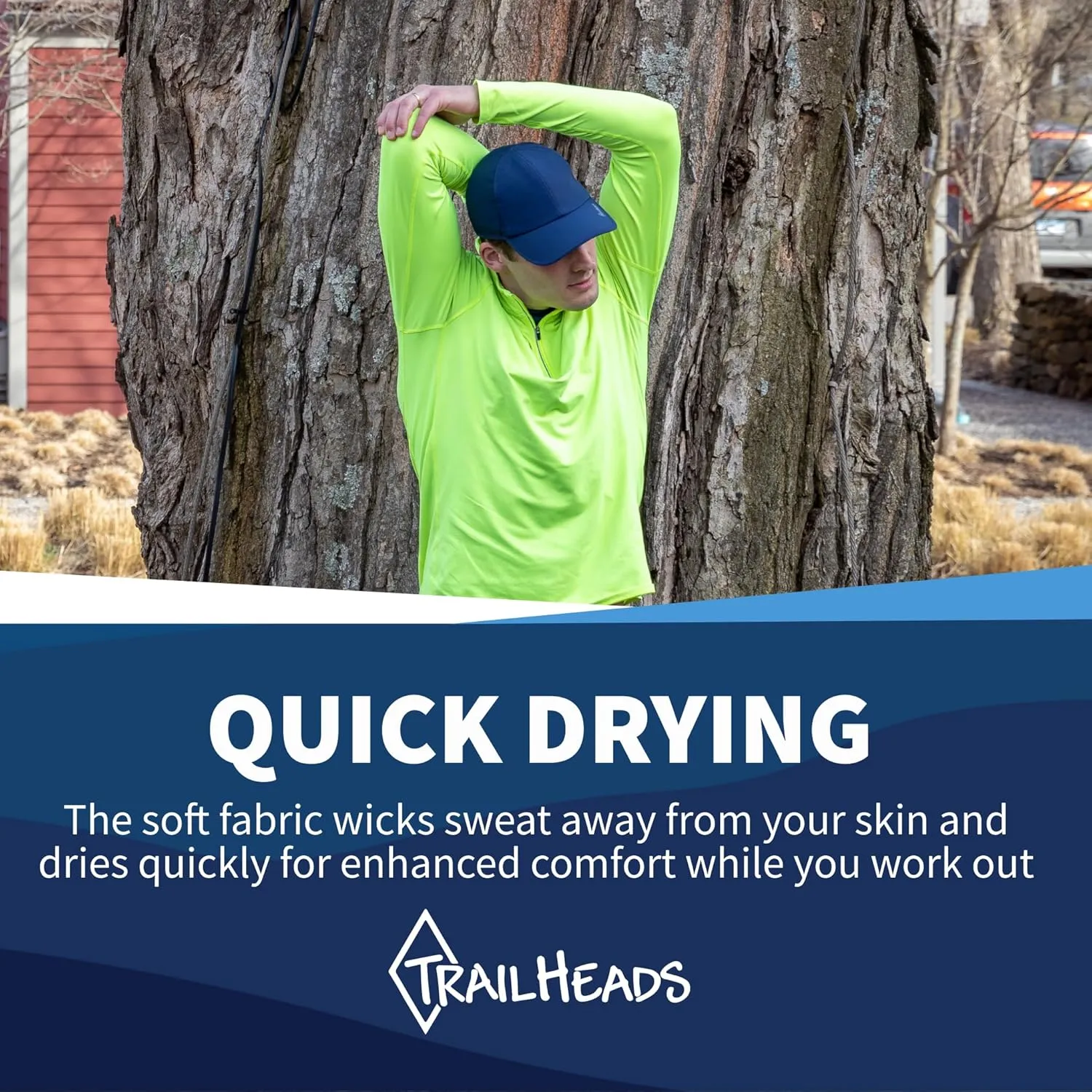 TrailHeads Mens Running Hat with UV Protection | Quick Dry Sports Hats for Men | UPF 50 Hats | Summer Hats for Men