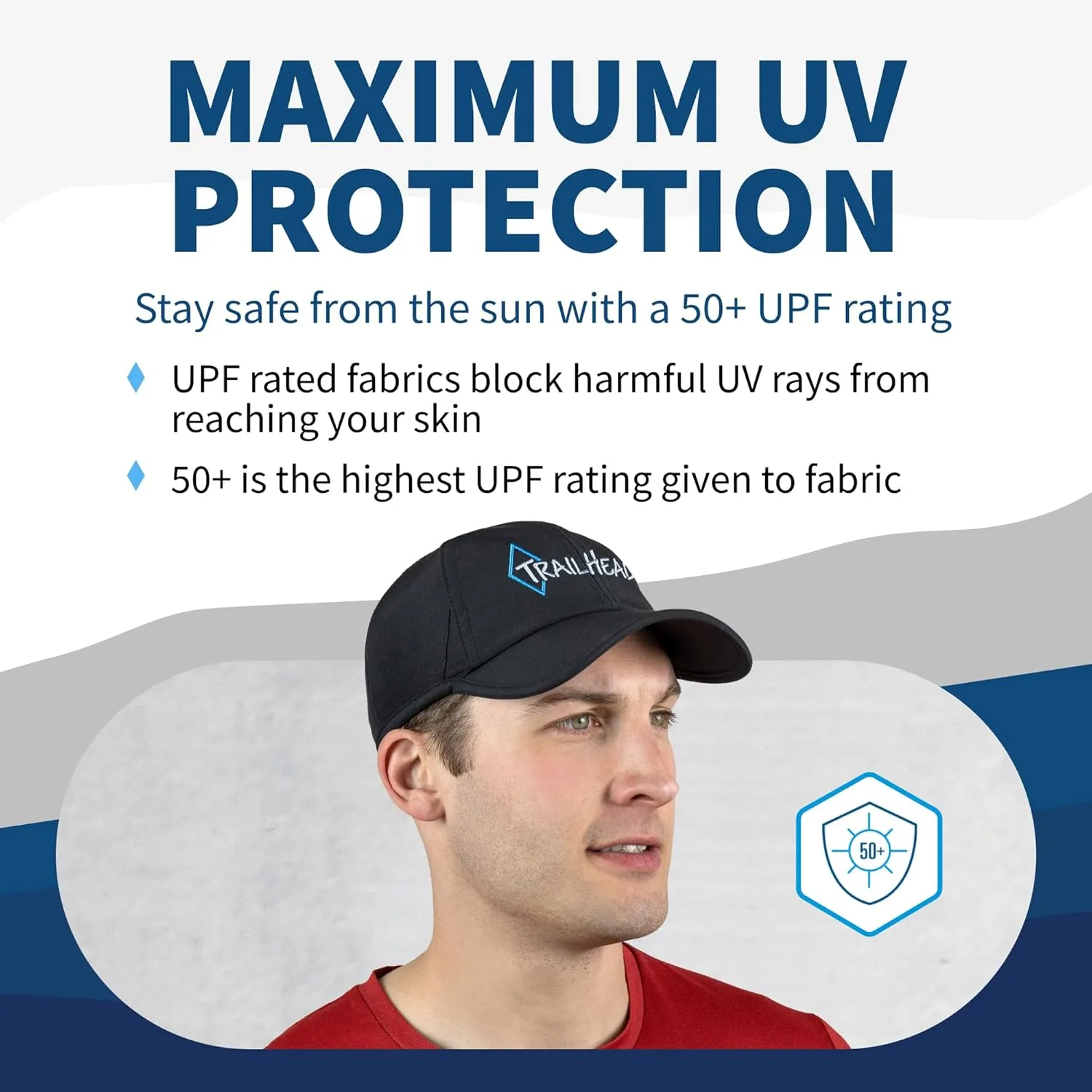 TrailHeads Mens Running Hat with UV Protection | Quick Dry Sports Hats for Men | UPF 50 Hats | Summer Hats for Men
