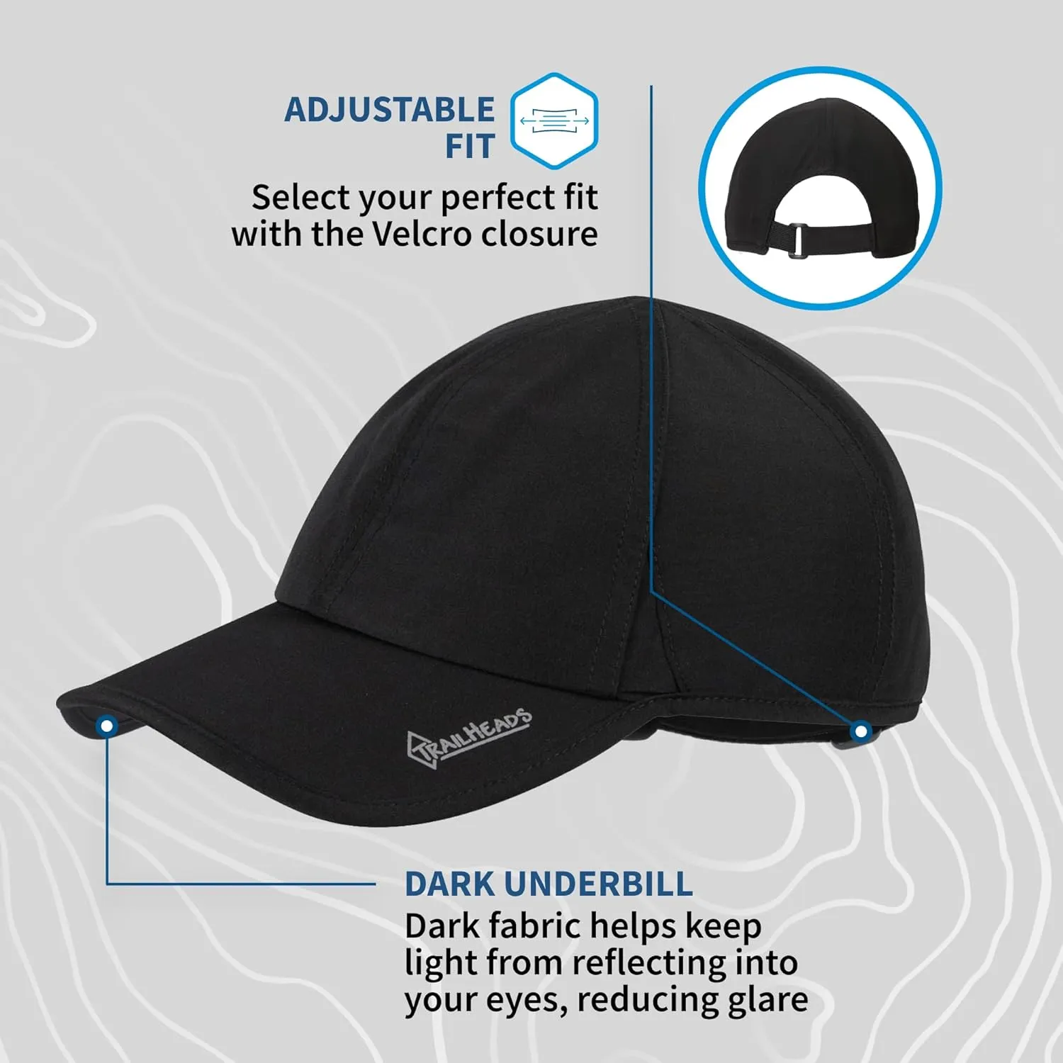 TrailHeads Mens Running Hat with UV Protection | Quick Dry Sports Hats for Men | UPF 50 Hats | Summer Hats for Men