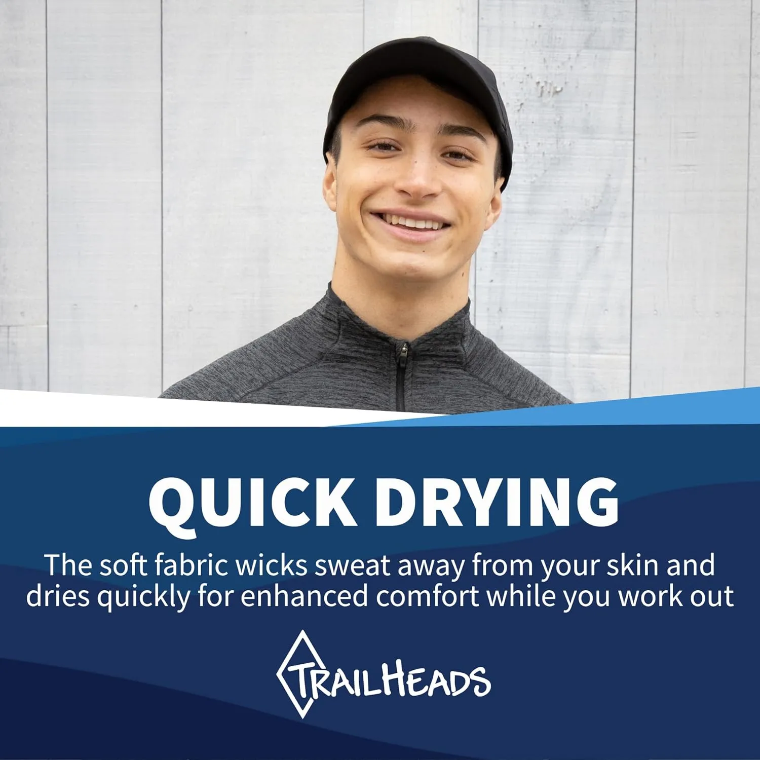 TrailHeads Mens Running Hat with UV Protection | Quick Dry Sports Hats for Men | UPF 50 Hats | Summer Hats for Men