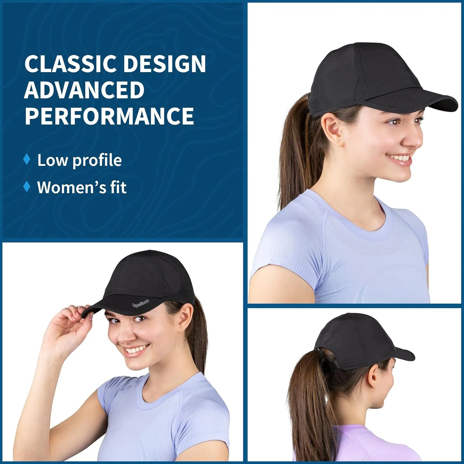 TrailHeads UV Protection Running Hats for Women, 50  UPF - Summer Hats for Women Baseball Cap - Tennis, Golf, Gym, Workout