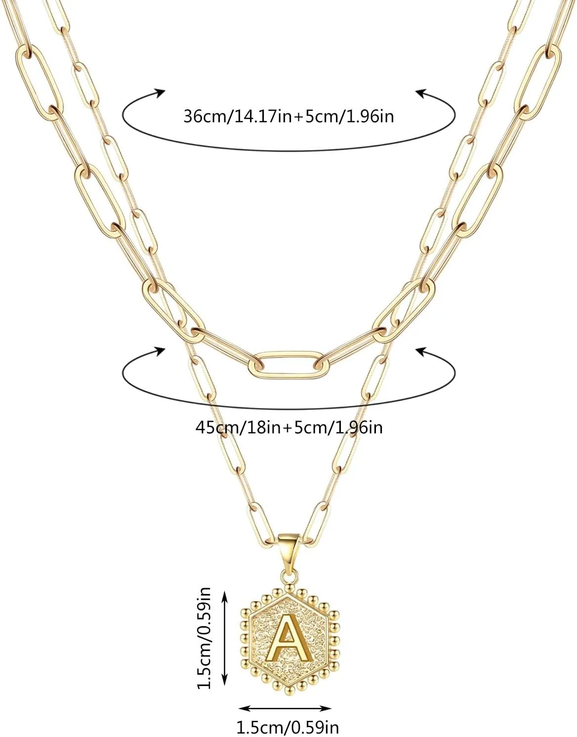 Trendy Layered Stackable Choker Necklace for Women,26 Alphabet Initial Gold Necklaces Dainty Gold Plated Pendant Necklace