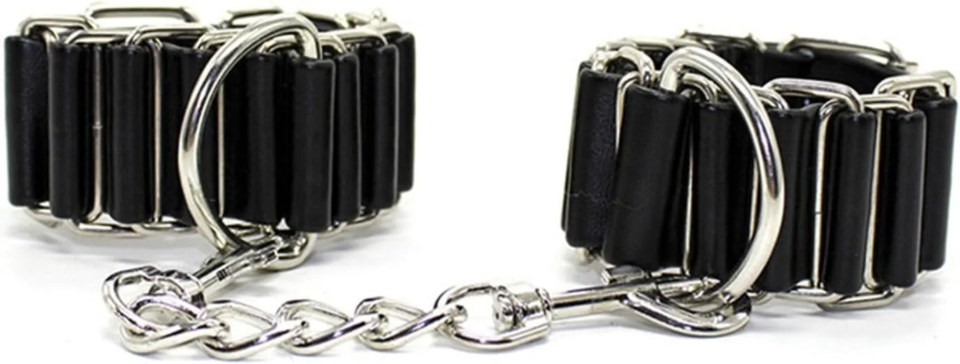Trendy Woven Leather Bracelets with Metal Chain Hook - Adjustable Pin Buckle for Cosplay and Bar Performance Props