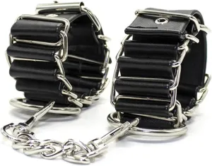 Trendy Woven Leather Bracelets with Metal Chain Hook - Adjustable Pin Buckle for Cosplay and Bar Performance Props