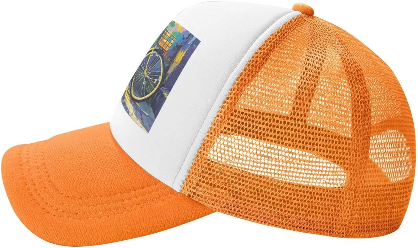 Trucker Hat Colorful Bicycle Baseball Cap Golf Dad Hat Adjustable Snapback Hats for Men Women