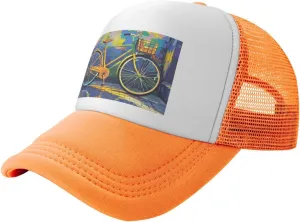 Trucker Hat Colorful Bicycle Baseball Cap Golf Dad Hat Adjustable Snapback Hats for Men Women