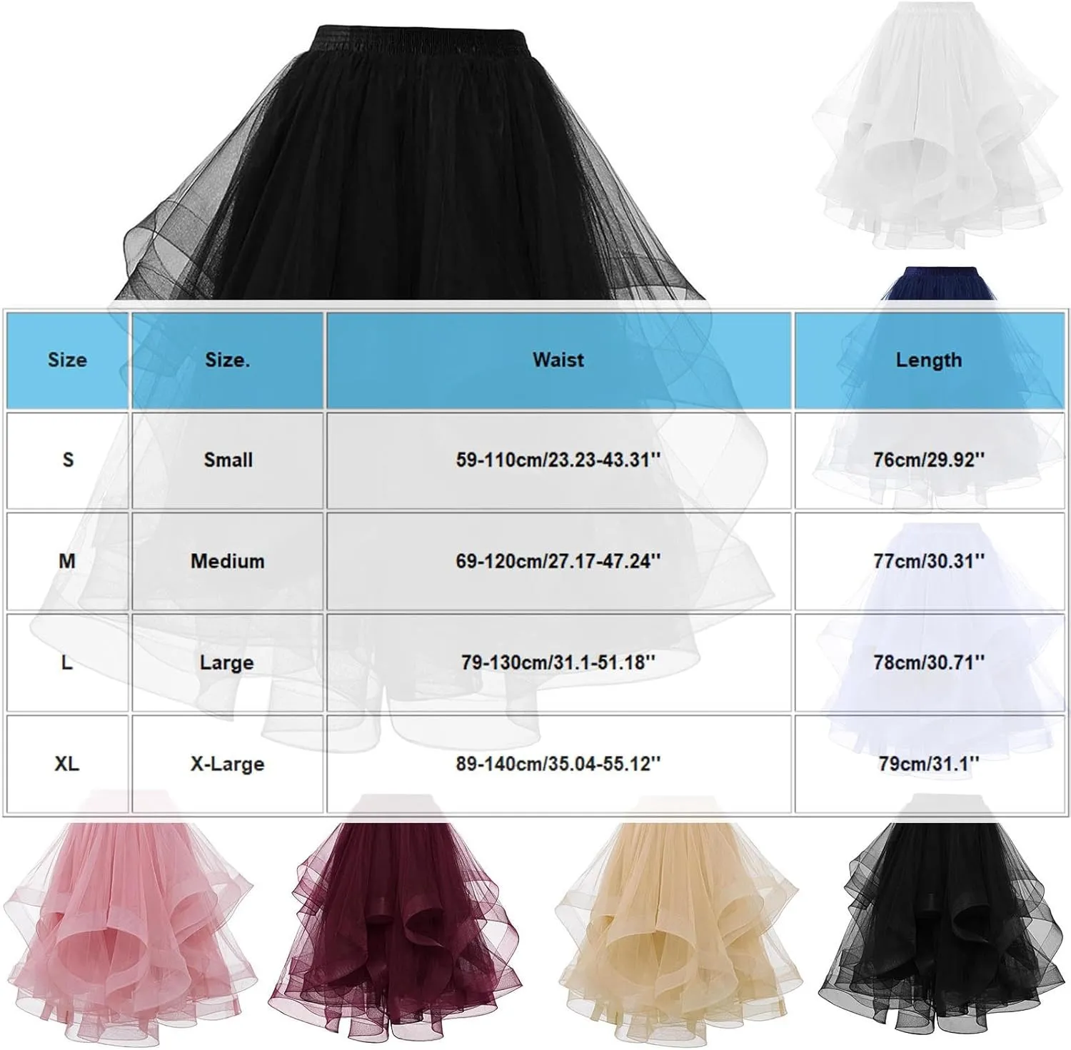 Tulle Skirts for Women A Line Elastic Waist Tiered Layered Puffy Midi Long Party Tutu Skirt 2025 Summer Skirts