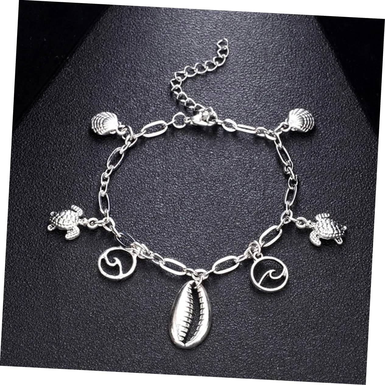 VALICLUD Women's Foot Chain Fashionable Anklets Alloy Anklets Silver Ankle Bracelet Charms Bracelet