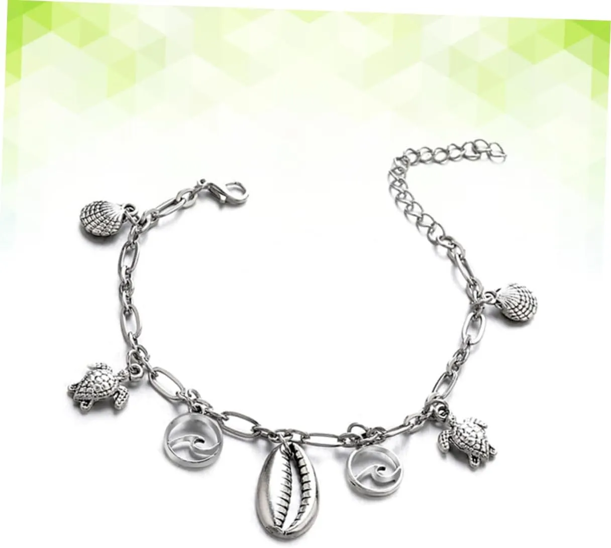 VALICLUD Women's Foot Chain Fashionable Anklets Alloy Anklets Silver Ankle Bracelet Charms Bracelet