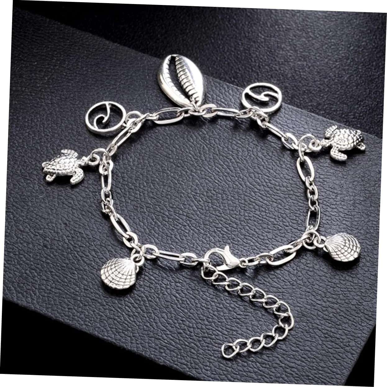 VALICLUD Women's Foot Chain Fashionable Anklets Alloy Anklets Silver Ankle Bracelet Charms Bracelet