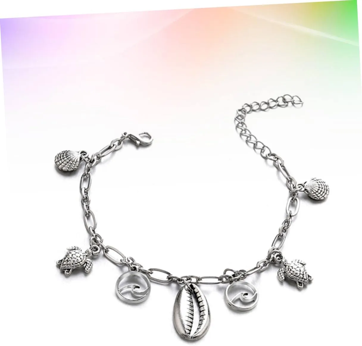 VALICLUD Women's Foot Chain Fashionable Anklets Alloy Anklets Silver Ankle Bracelet Charms Bracelet