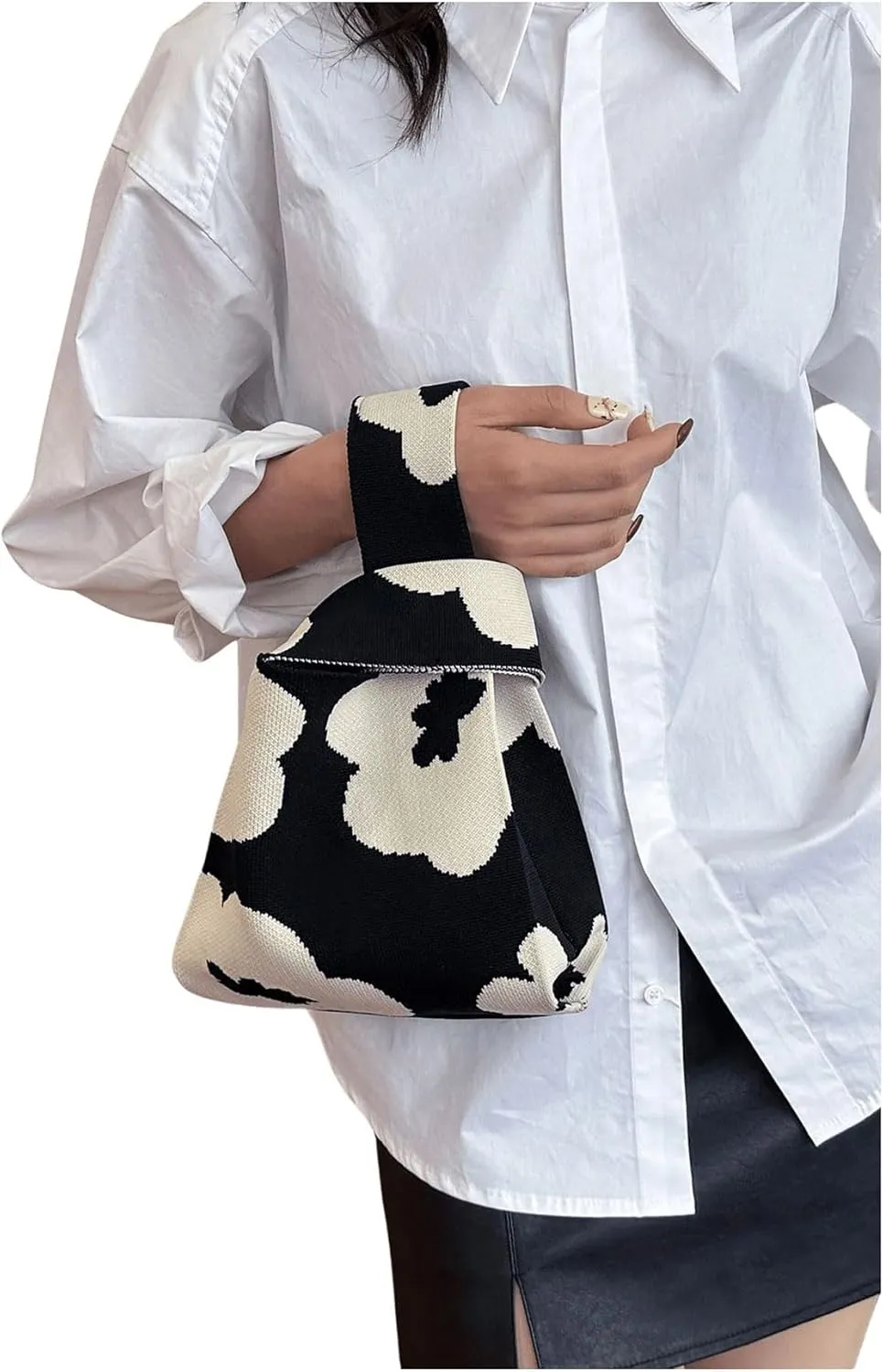 Verdusa Women's Floral Crochet Handbags Knit Clutch Handbags Satchel Purses