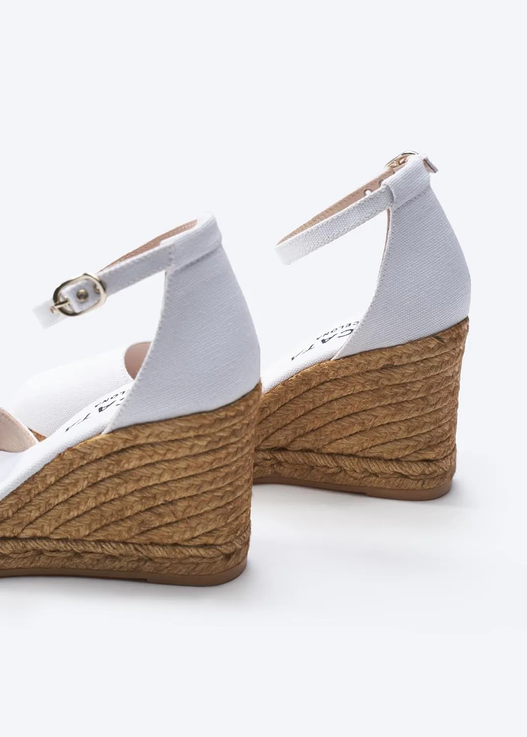 Viscata Estartit Espadrille Canvas Wedges Spain Handmade 3  Heel Women's Sandals with Breathable Organic Cotton Canvas and 100% Natural Jute Midsole for all Occasions: Casual, Work, Party