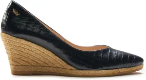 VISCATA Roses Espadrille Leather Wedges Spain Handmade 2  Heel Women's Pumps with Soft, Premium Leather Upper and 100% Natural Jute Midsole for All Occasions: Casual, Work, Party