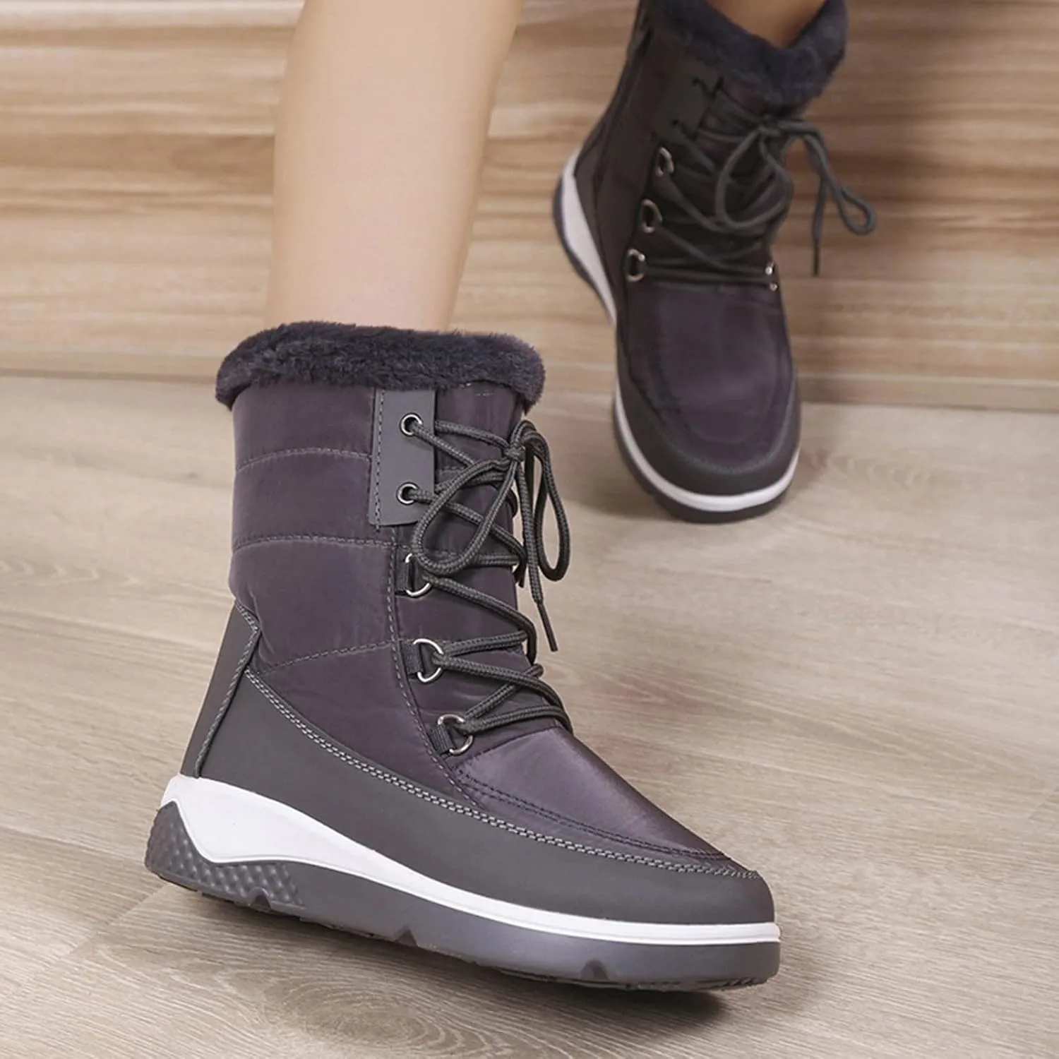 Waterproof Snow Boots for Women Cute Womens Boots Winter Fashion Woman Winter Boots with Fur Women's Snow Boots Anti-Slip Waterproof Botas De Invierno Para Mujer Elegantes