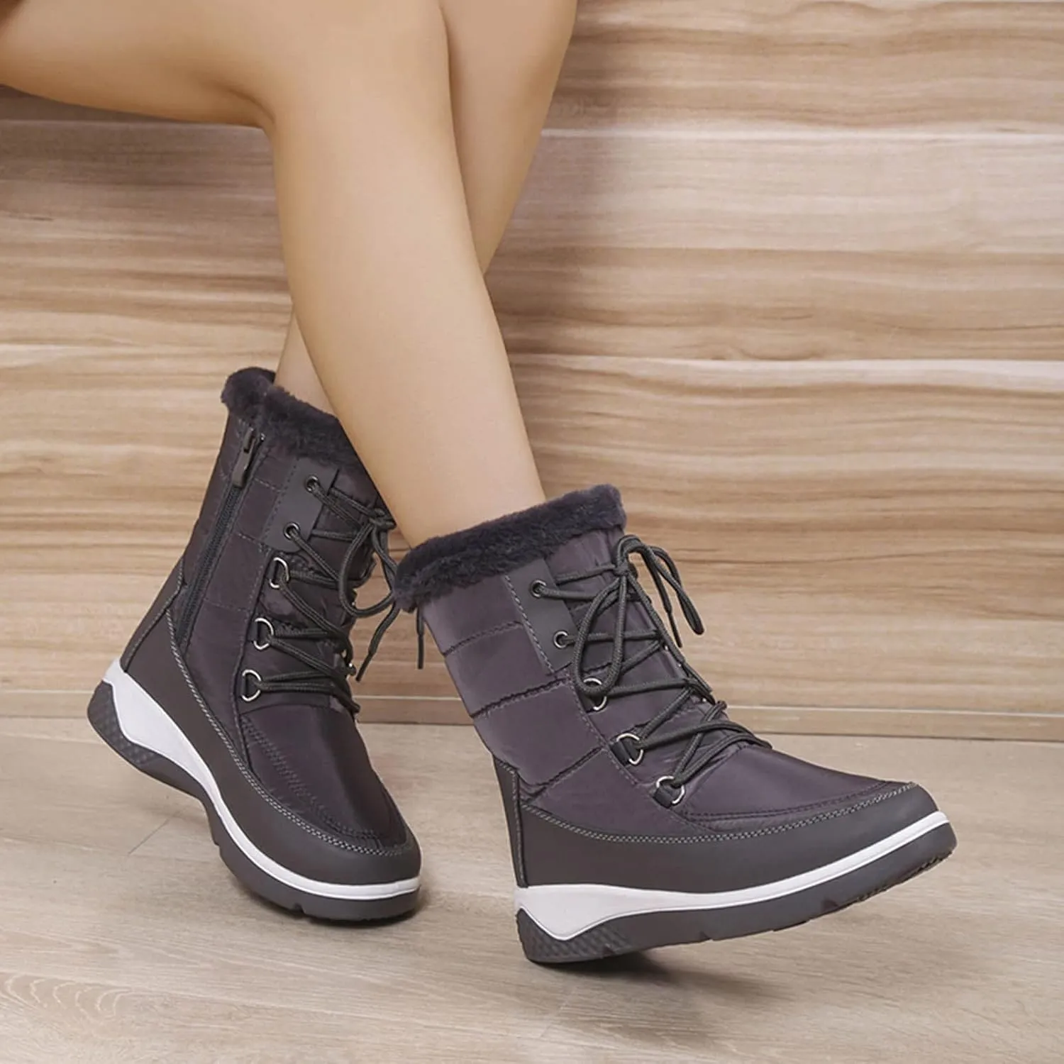 Waterproof Snow Boots for Women Cute Womens Boots Winter Fashion Woman Winter Boots with Fur Women's Snow Boots Anti-Slip Waterproof Botas De Invierno Para Mujer Elegantes