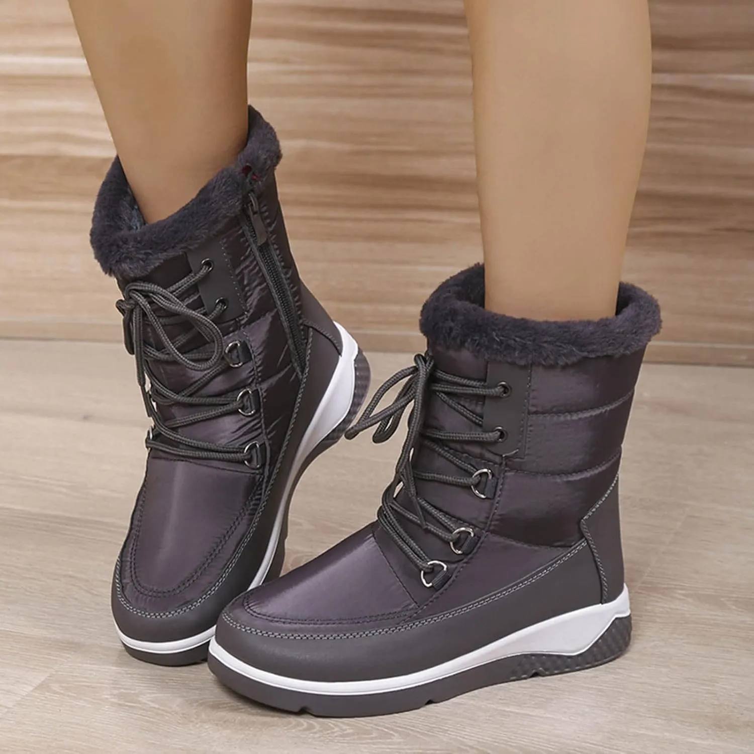 Waterproof Snow Boots for Women Cute Womens Boots Winter Fashion Woman Winter Boots with Fur Women's Snow Boots Anti-Slip Waterproof Botas De Invierno Para Mujer Elegantes