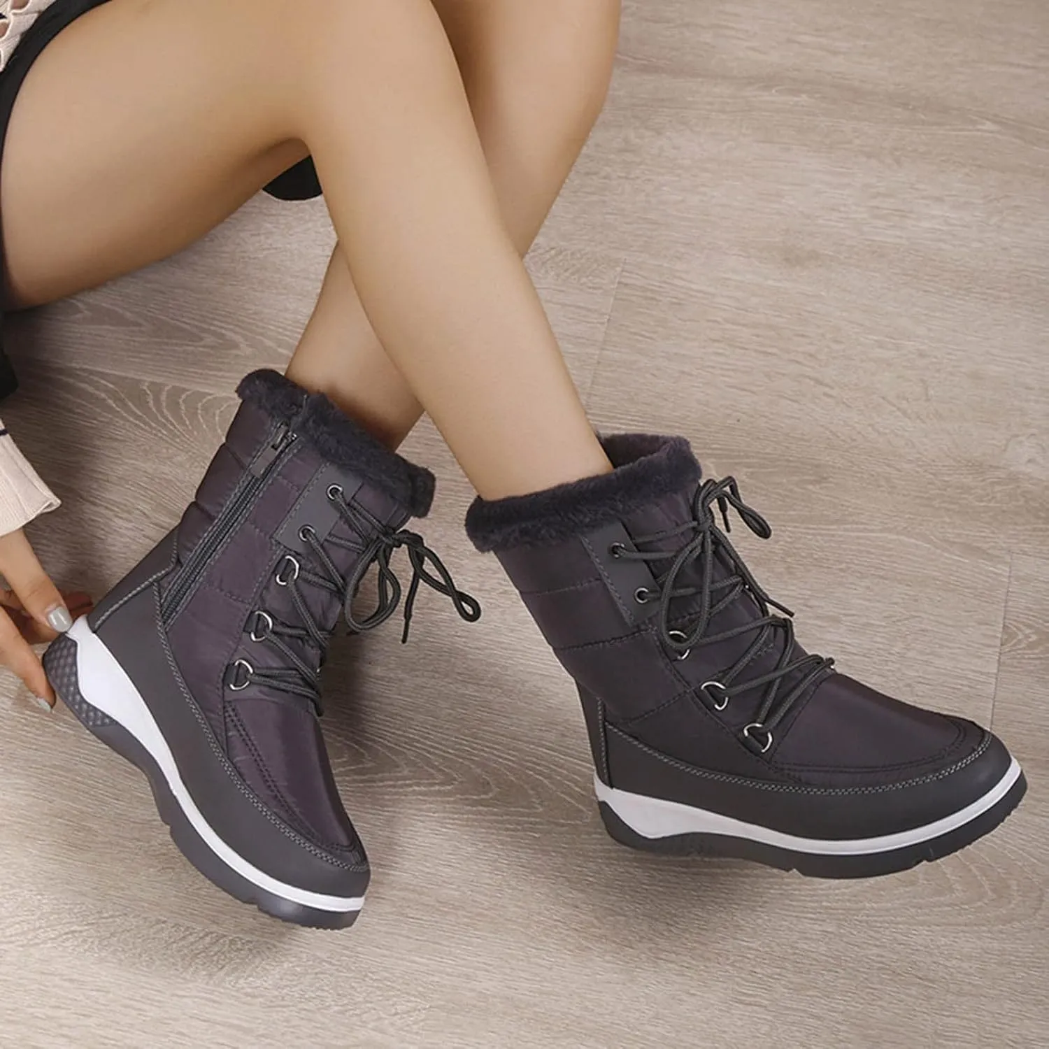 Waterproof Snow Boots for Women Cute Womens Boots Winter Fashion Woman Winter Boots with Fur Women's Snow Boots Anti-Slip Waterproof Botas De Invierno Para Mujer Elegantes