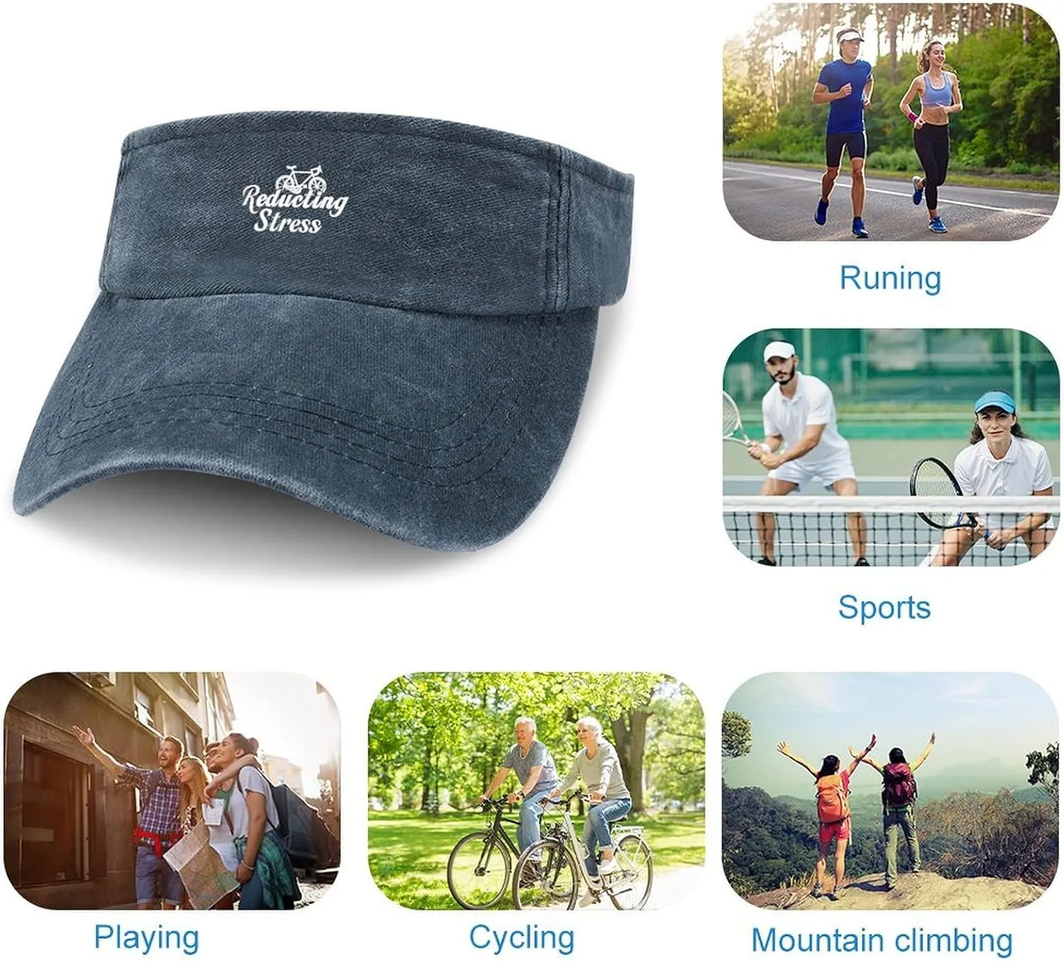Weapon of Stress Reduction Biking Sun Visor Sport Dad Cap Denim Hat Adjustable Cooling Empty Top Caps for Adult