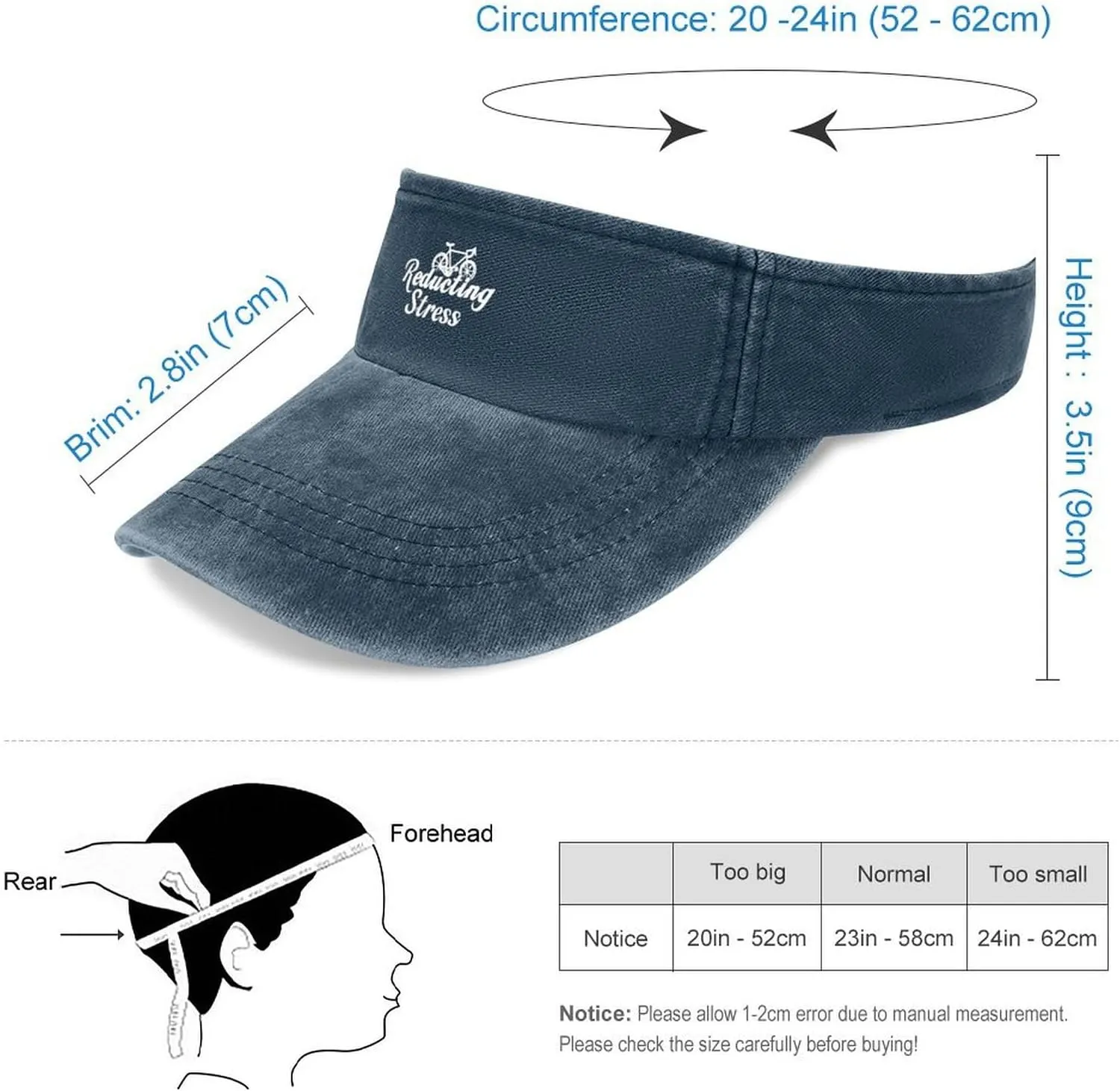Weapon of Stress Reduction Biking Sun Visor Sport Dad Cap Denim Hat Adjustable Cooling Empty Top Caps for Adult