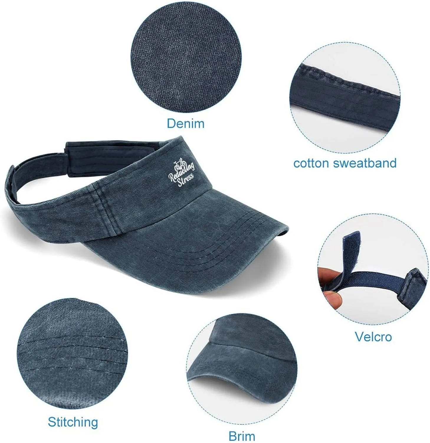 Weapon of Stress Reduction Biking Sun Visor Sport Dad Cap Denim Hat Adjustable Cooling Empty Top Caps for Adult