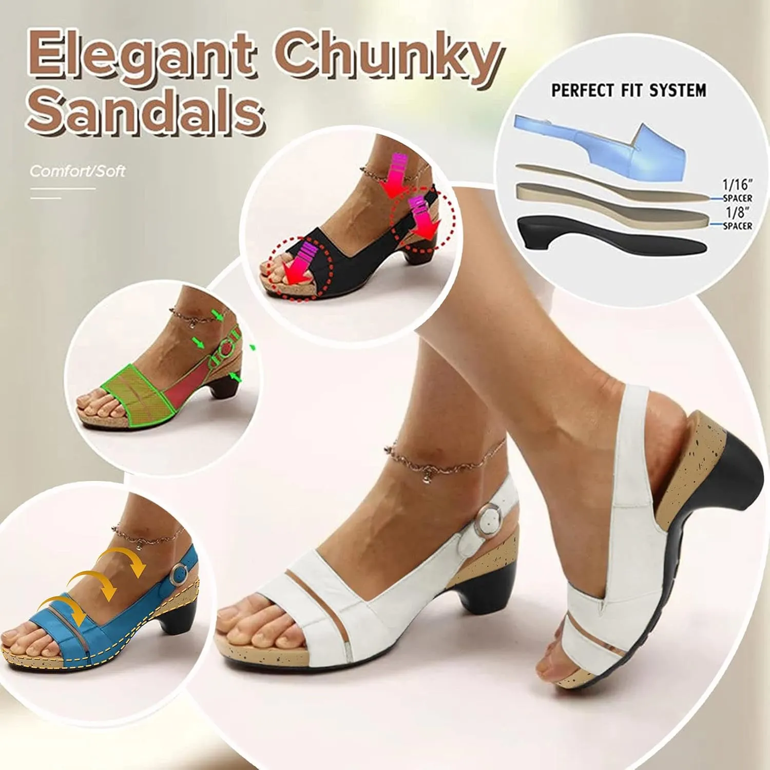 Wedge Sandals for Women 2025 Dressy Comfy Elegant Low Heel Open Toe Breathable Ankle Strap Sandals with Adjustable Buckle