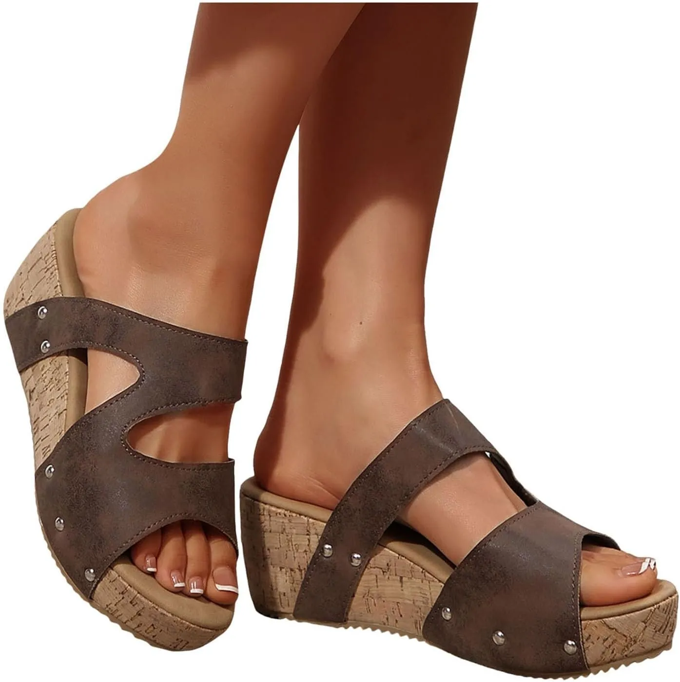 Wedge Sandals for Women Platform High Heels Summer Open Toe Wedge Womens High Heels Platform Wedge Sandals Comfortable Beach Vacation Travel Walking Party Dress Shoes
