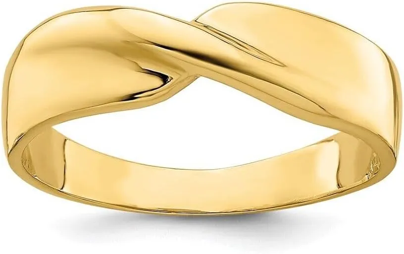 Whimsical Charms Collection Enchanted Elegance Charms Collection 14k Yellow Gold Polished Single Twist Ring For Womens Size 6 Design-XZX888-24867