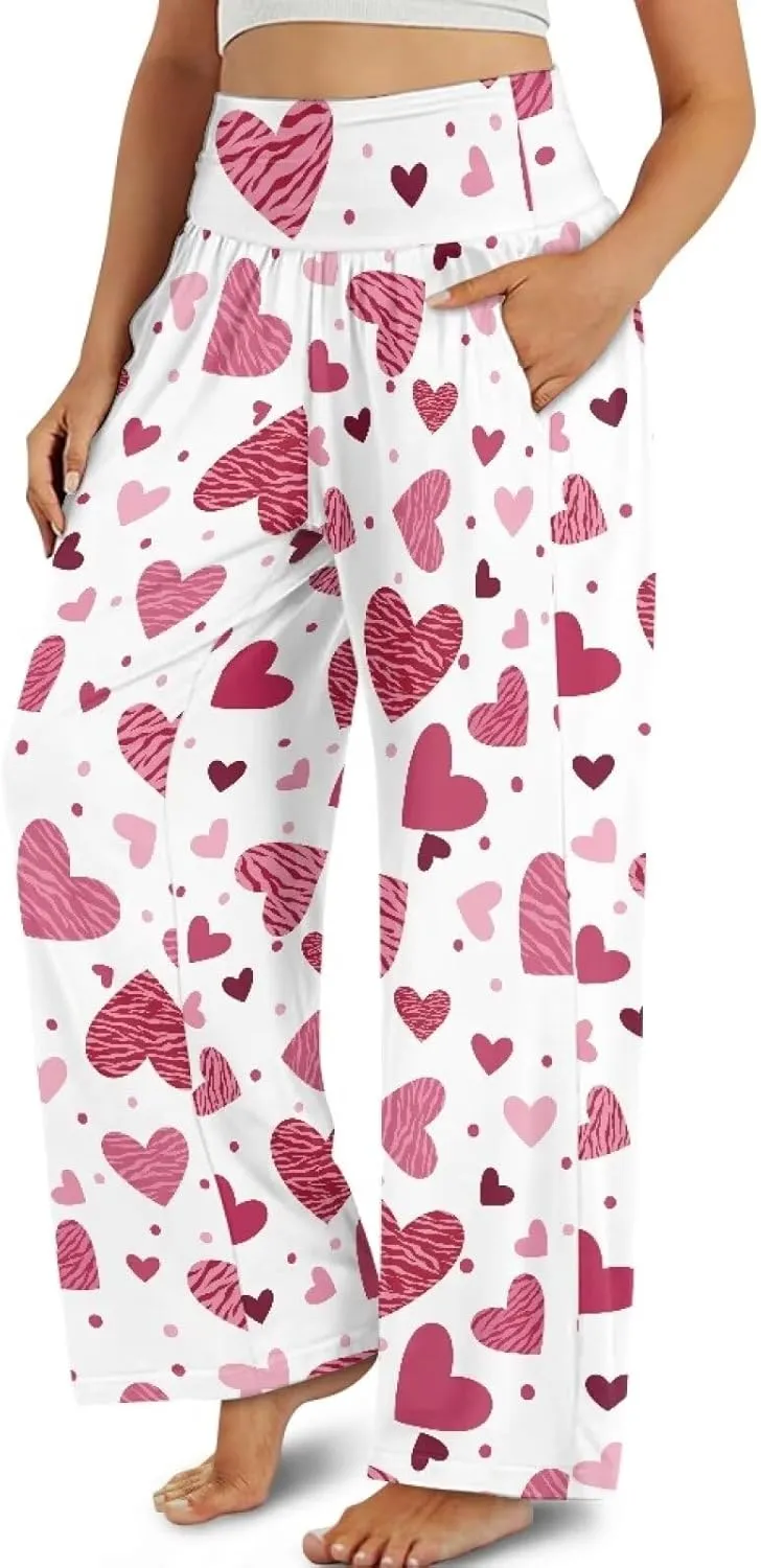 Wide Leg Trouser Pants for Women Plus Size Yoga Pants High Waist Casual Lounge Pant