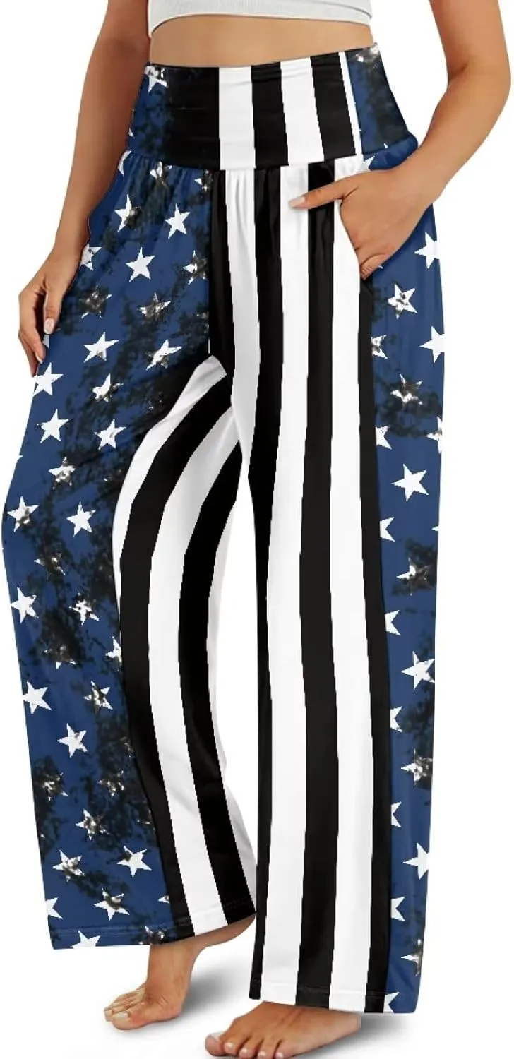 Wide Leg Trouser Pants for Women Plus Size Yoga Pants High Waist Casual Lounge Pant