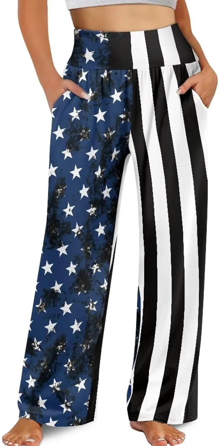 Wide Leg Trouser Pants for Women Plus Size Yoga Pants High Waist Casual Lounge Pant