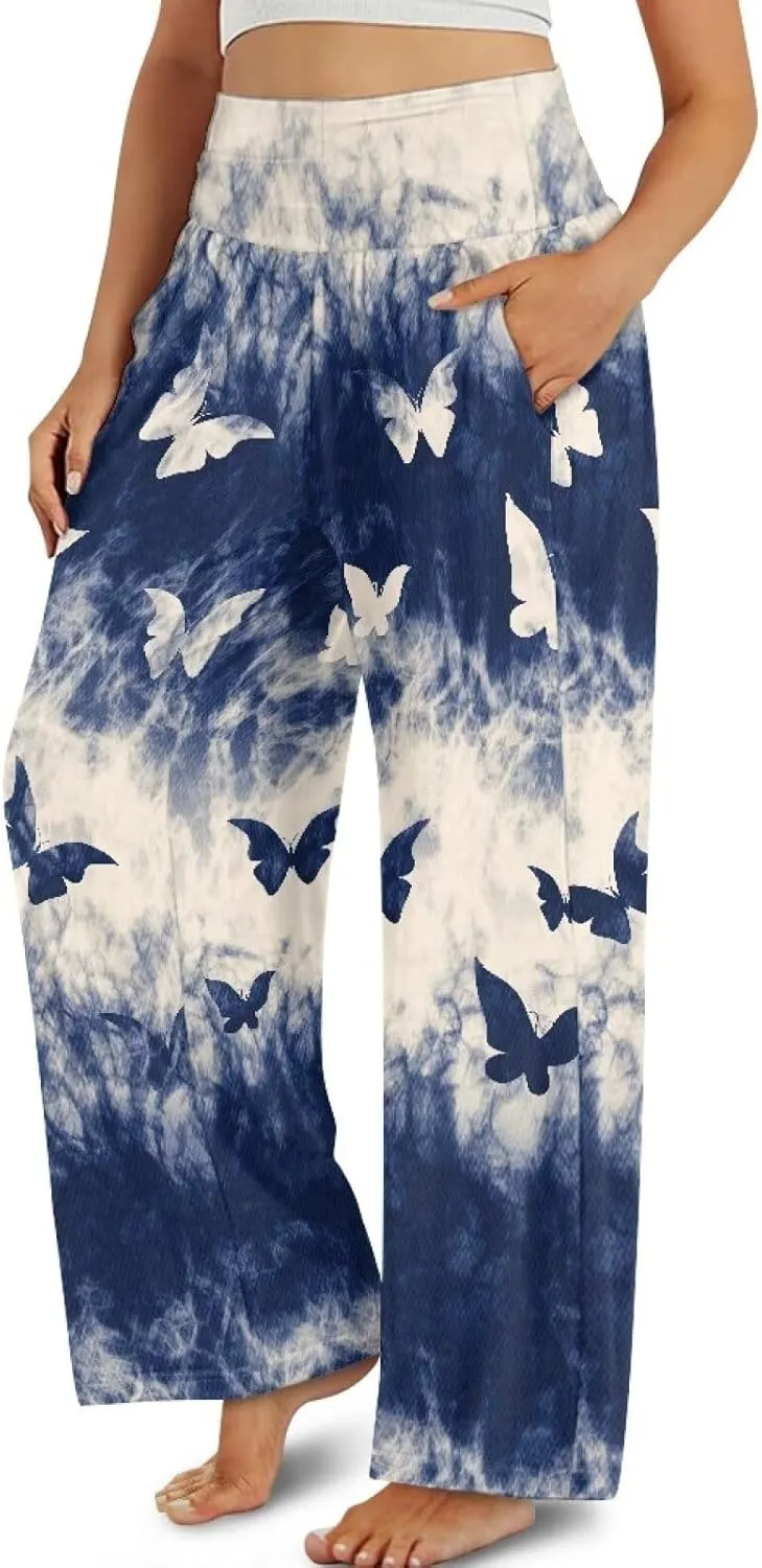 Wide Leg Trouser Pants for Women Plus Size Yoga Pants High Waist Casual Lounge Pant