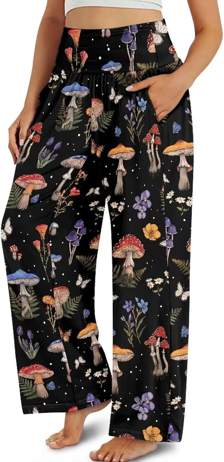 Wide Leg Trouser Pants for Women Plus Size Yoga Pants High Waist Casual Lounge Pant