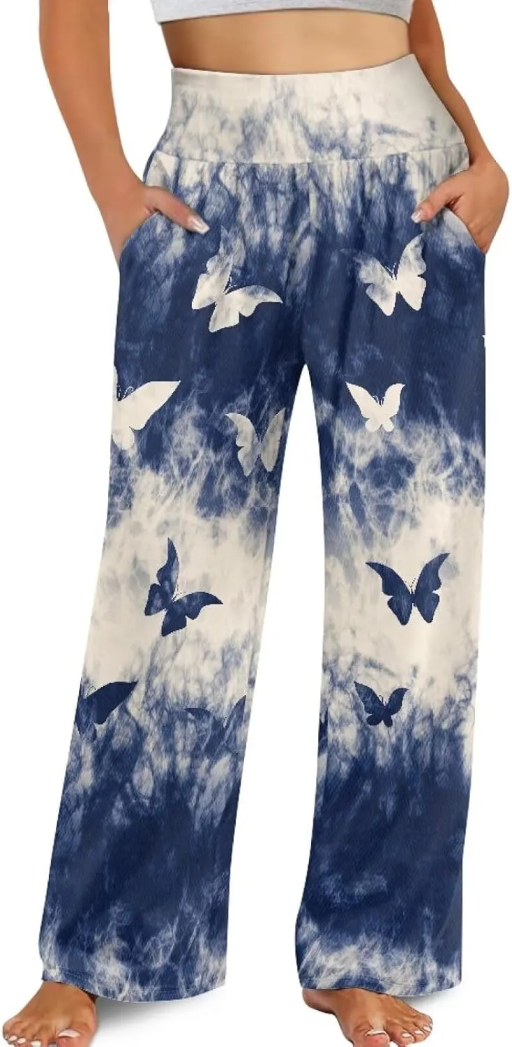 Wide Leg Trouser Pants for Women Plus Size Yoga Pants High Waist Casual Lounge Pant