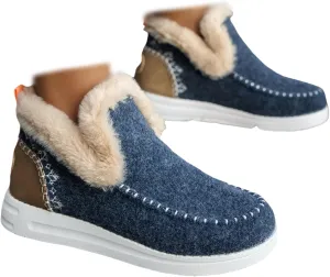Winter Boots For Women 2024 Dressy Warm Fur Lined Snow Short Ankle Booties Fashion Comfortable Slip On Loafers Shoes
