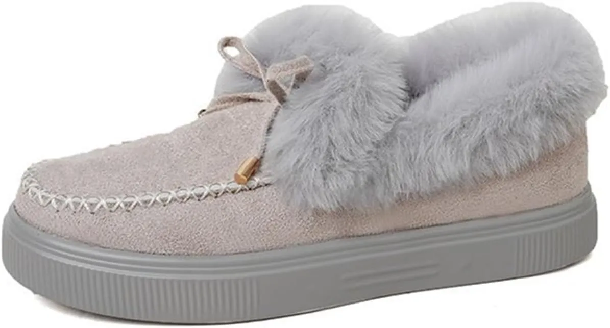 Winter Boots For Women Fashion Ankle Boot Slip On Comfortable Snow Fuzzy Booties Sneaker Casual Walking Shoes Loafers