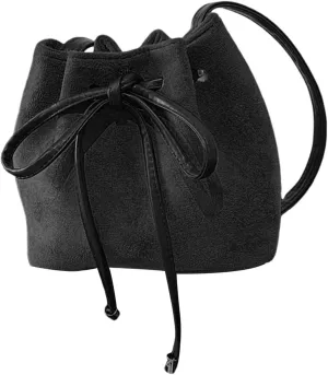 Women Bag Sweet Bows Crossbody Bag Drawstring Shoulder Bag Aesthetic Bucket Bag PU Leather Messengers Bag for Everyday Crossbody Bags