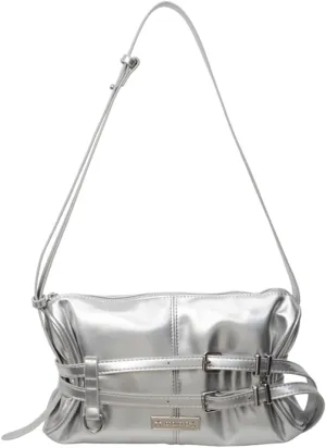 Women Crossbody Bag Double Belted Strap PU Leather Satchel Purse Solid Color Hobo Bag Zipper Clutch Purse Travel