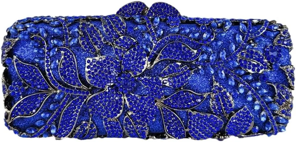 Women Flower Clutch Evening Purses and Handbags Wedding Rhinestone Handbags Bridal Party Bags