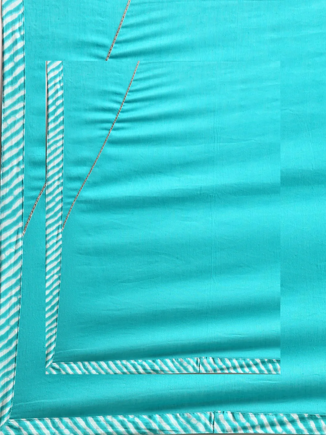 Women Leheriya Blue Anarkali Kurta Set with Dupatta