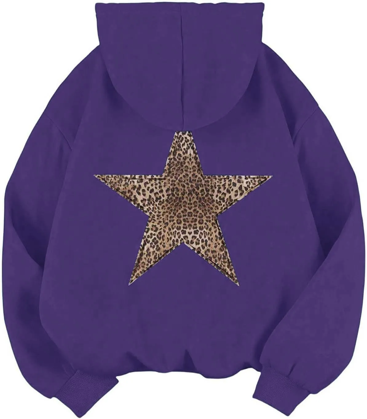 Women Oversized Sweatshirt Leopard Star Hoodies Casual Long Sleeve Sweaters Thick Warm Tops Coat Fashion Fall Clothes