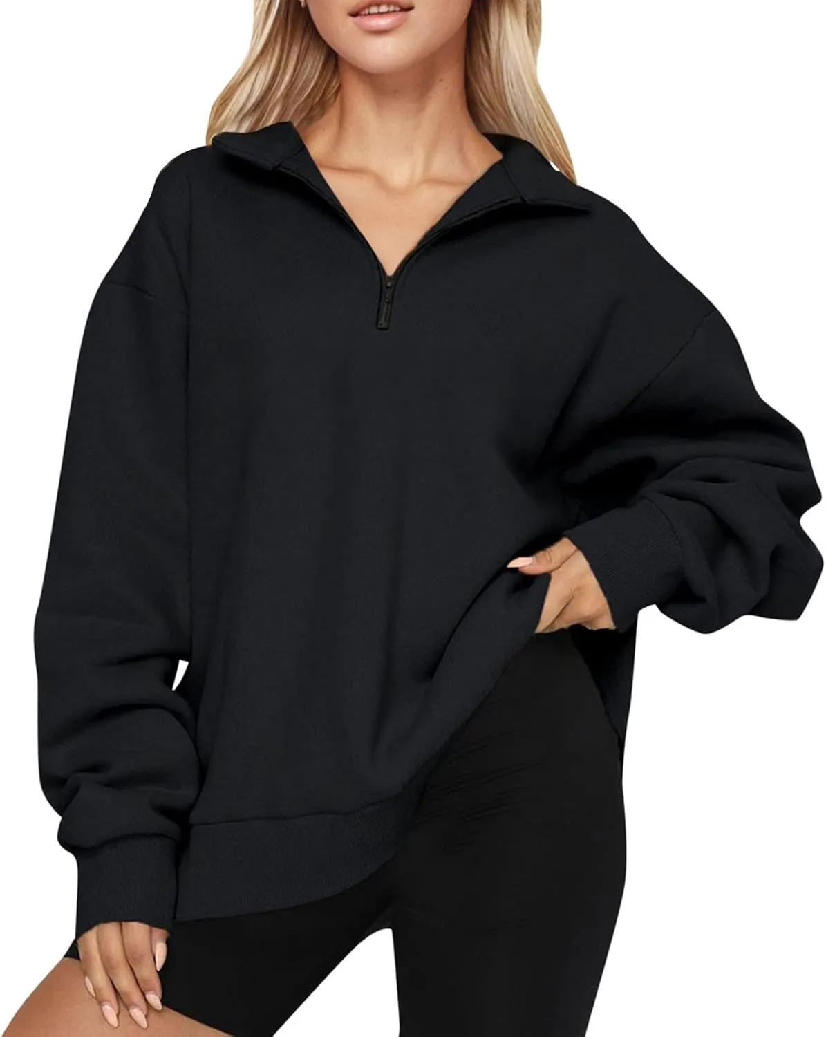 Women Oversized Sweatshirts Hoodies Trendy Zip Pullover Long Sleeve Fall Outfits Clothes 2024