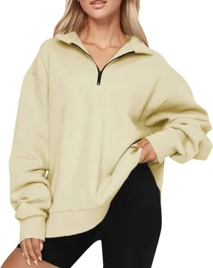Women Oversized Sweatshirts Hoodies Trendy Zip Pullover Long Sleeve Fall Outfits Clothes 2024