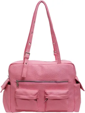 Women PU Leather Shoulder Bag with Multi-Pockets Underarm Bag Adjustable Strap Satchel Bag Solid Tote Bag for Work T