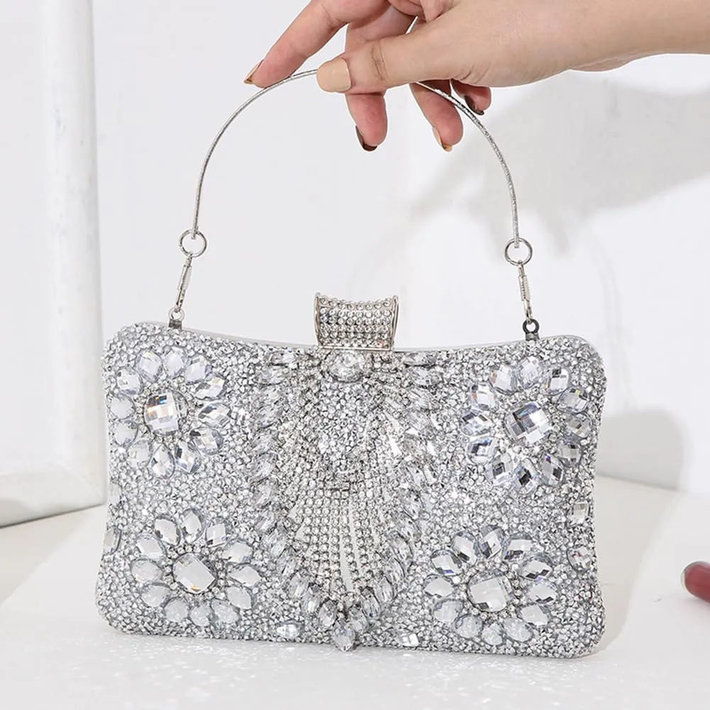Women Shoulder Bag Rhinestones Shinny Crossbody Bag Glitter Evening Bags for Parties Wedding Clubs